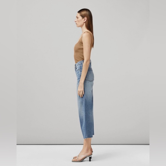 Rag & Bone Andi High Rise Wide Leg Raw Hem Jeans in Quinn Size 32 - Picture 4 of 16